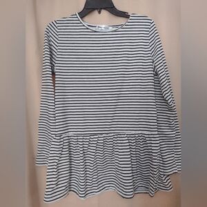 Dresswel Medium Black/White Striped Tunic